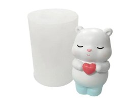 Molde silicona osito parado con corazon